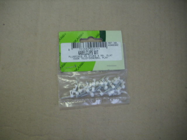 kabelclips 4 mm plat wit (rakaan)